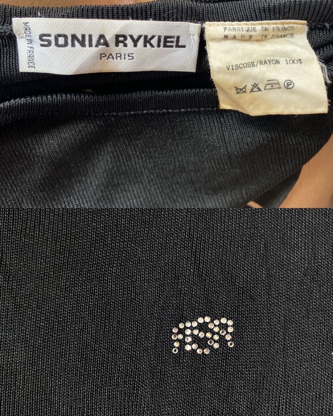 Sonia Rykiel × Vintage Sonia Rykiel Black Knit Midi Dress with side slits Size M / US 6-8 / IT 42-44 - 7 Thumbnail