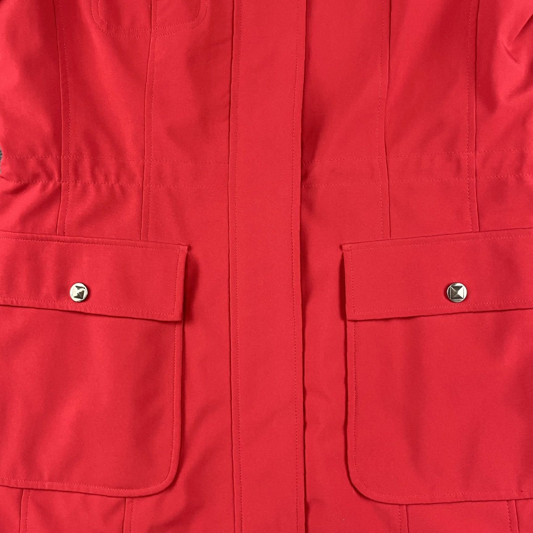 Vintage Kristen Blake Jacket Womens Medium Red Hooded Parka Style 74340 Rain Coat Zip Size M / US 6-8 / IT 42-44 - 3 Thumbnail