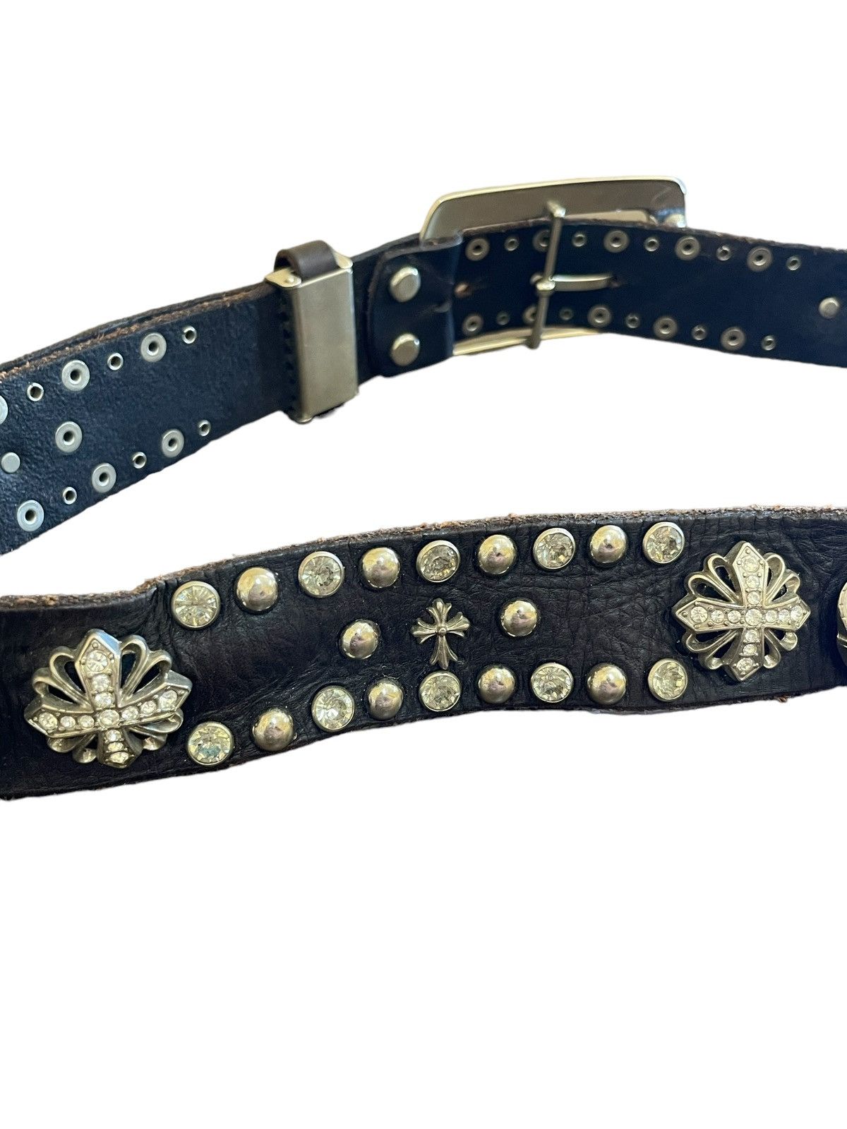 Hysteric Glamour × Japanese Brand Vintage Beach Sound Japan Cemetery Cross StudLeather Belt Size ONE SIZE - 13 Thumbnail