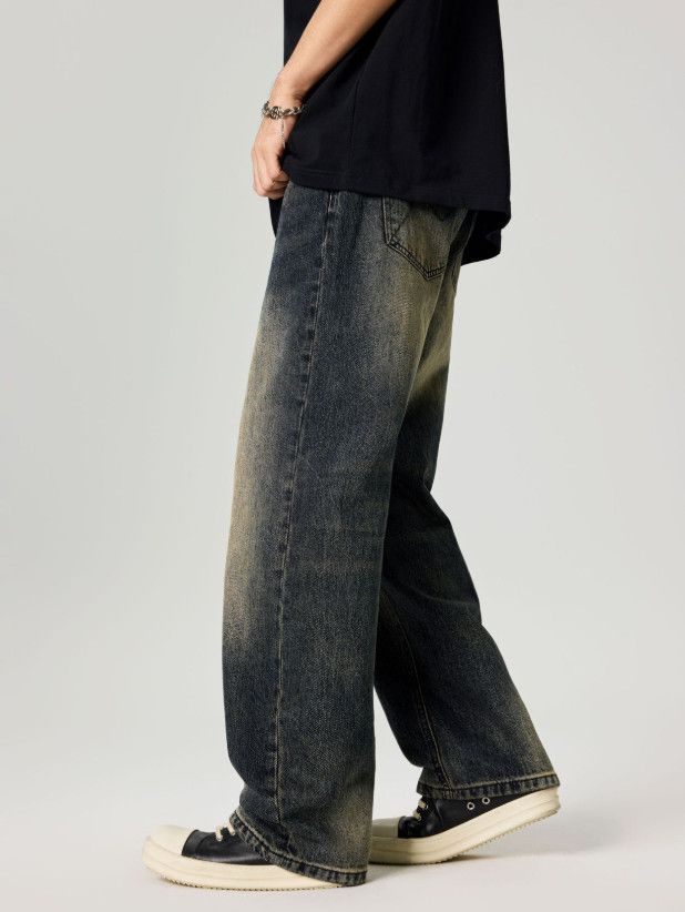 Jean Men's straight wide-leg retro whisker baggy jeans Size US 32 / EU 48 - 3 Thumbnail