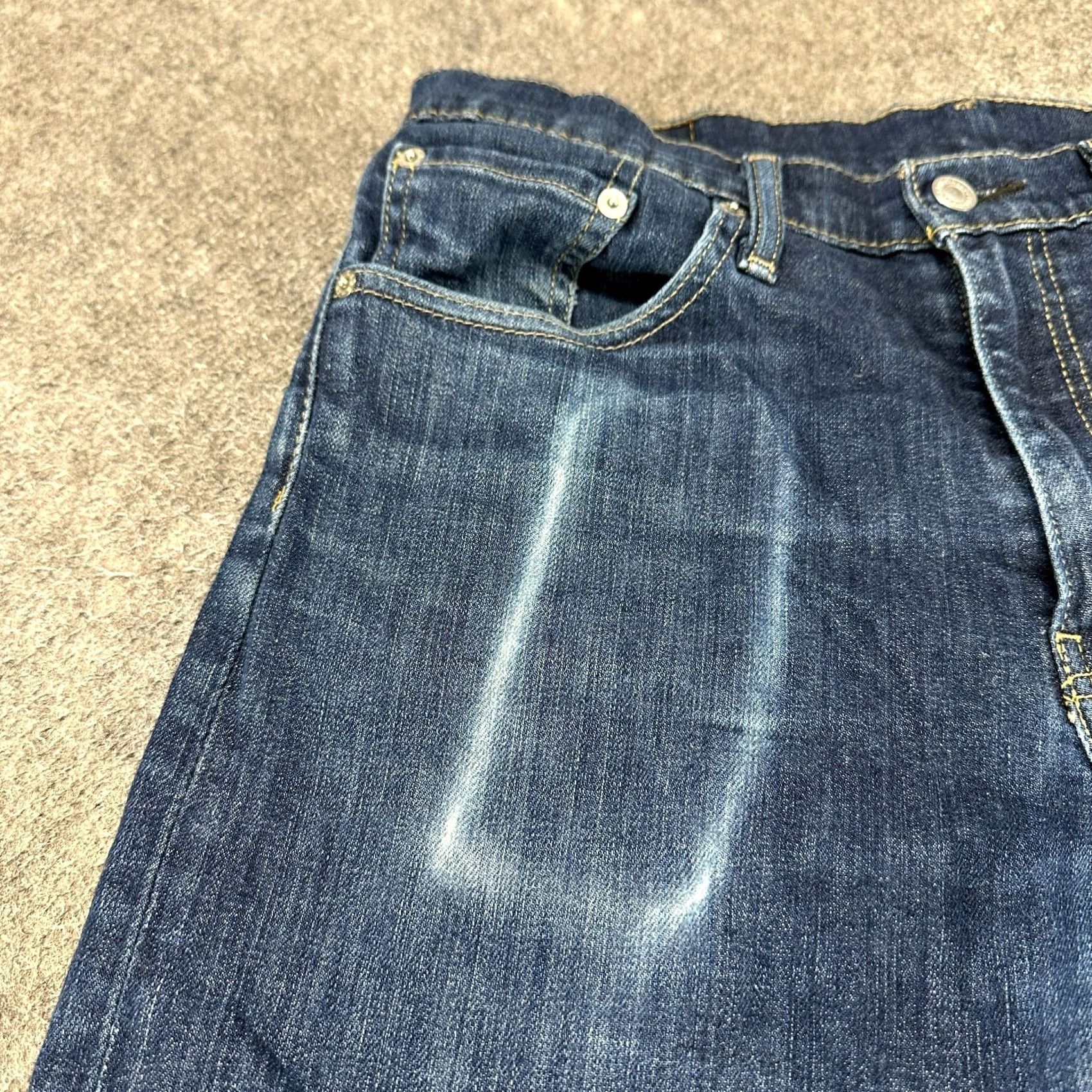 Levi's Levi's 513 Jeans Mens 32x30 Blue Slim Straight Denim Dark Wash Stretch 5-Pocket Zipper Logo Modern Regular Age 32in Inseam 30in Mens Size US 32 / EU 48 - 7 Thumbnail