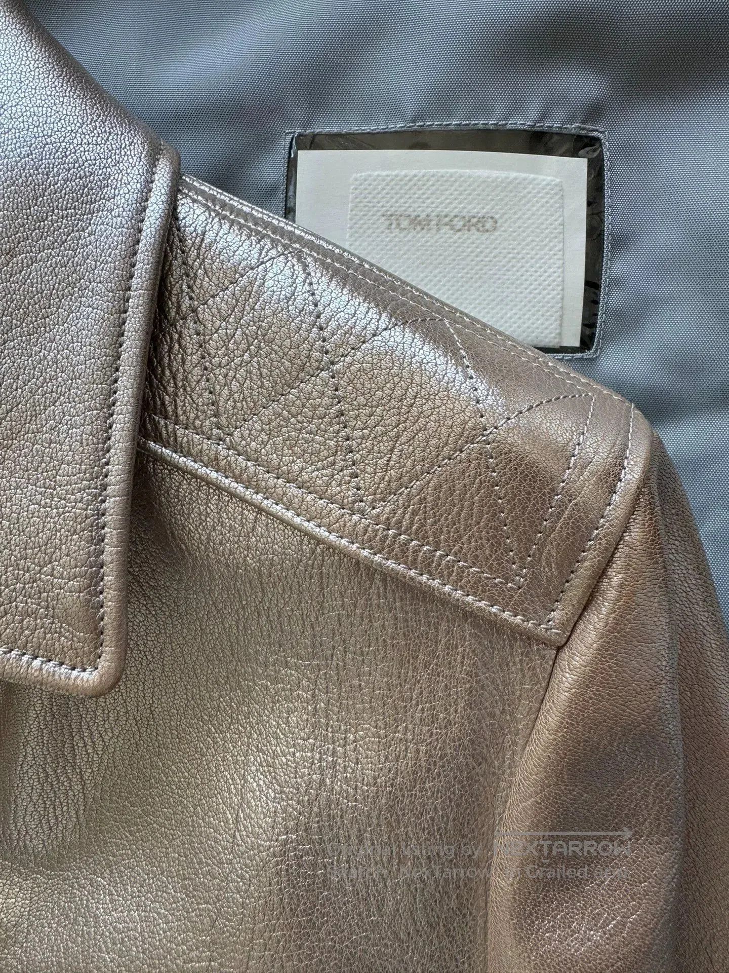 Tom Ford TOM FORD Metallic Leather Biker Jacket. Size US S / EU 44-46 / 1 - 3 Thumbnail