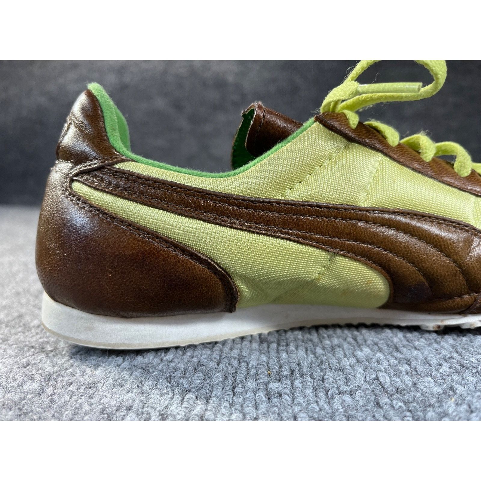 Puma Unique! VTG Puma Womens Shoes Lime Green / Brown Leather 9.5 Size US 9.5 / IT 39.5 - 9 Thumbnail