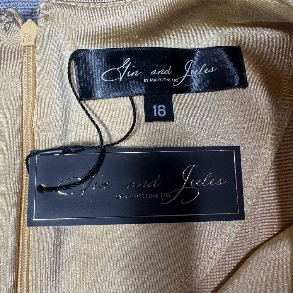 Other NWT New $171 Gin & Jules by Madeleine Fig Gold Cher Mini Dr Size XXL / US 16-18 / IT 52-54 - 7 Thumbnail