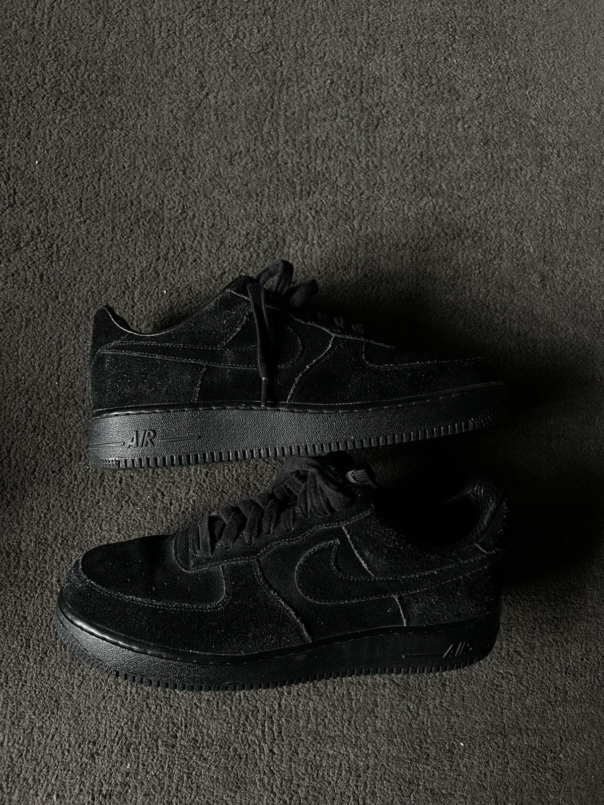 Nike Black Suede Air Force 1 Size US 9.5 / EU 42-43 - 4 Thumbnail