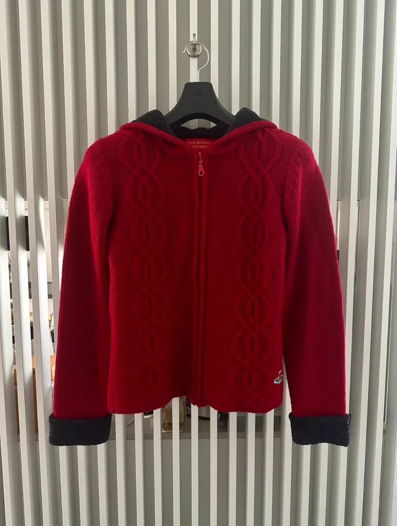 Vivienne Westwood Vivienne Westwood Knitted zipper sweater in burgundy Size M / US 6-8 / IT 42-44 - 1 Thumbnail