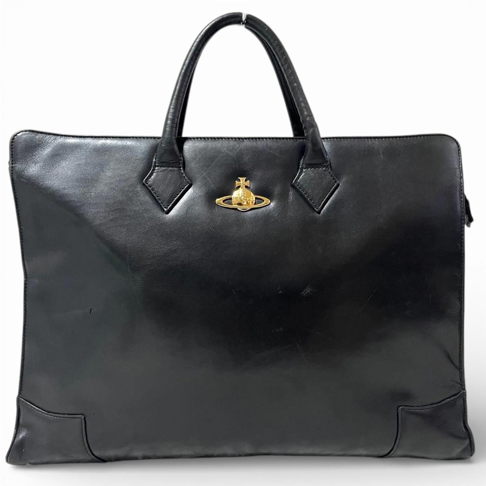 Vivienne Westwood Vivienne Westwood - Black Leather Large Tote Bag Size ONE SIZE - 2 Thumbnail