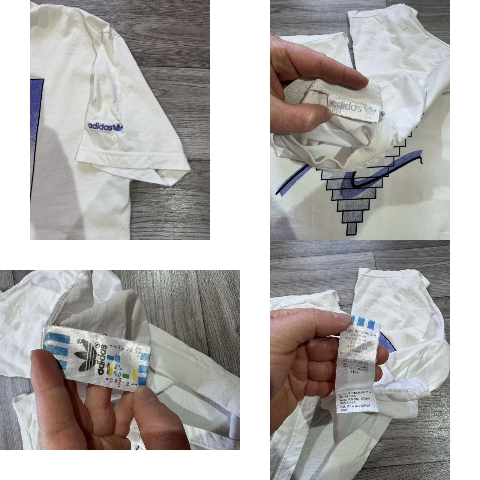 Adidas VINTAGE Stefan Edberg Adidas T-shirt Men 40/42 White 90s Cotton Shirt Mens Size US L / EU 52-54 / 3 - 9 Thumbnail
