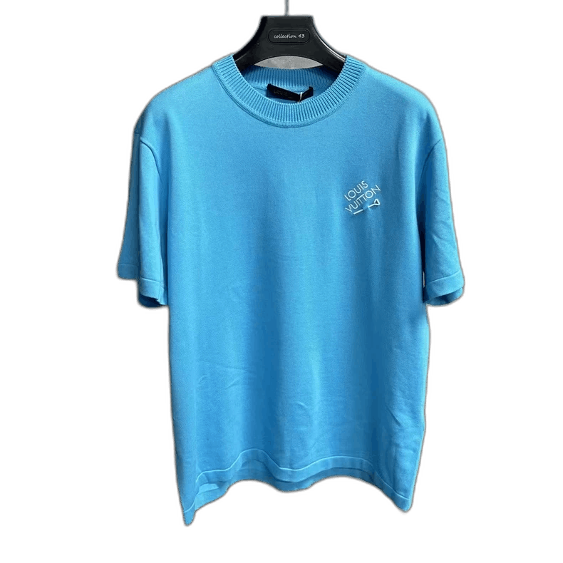 Louis Vuitton Blue Logo Embroidered T-Shirt