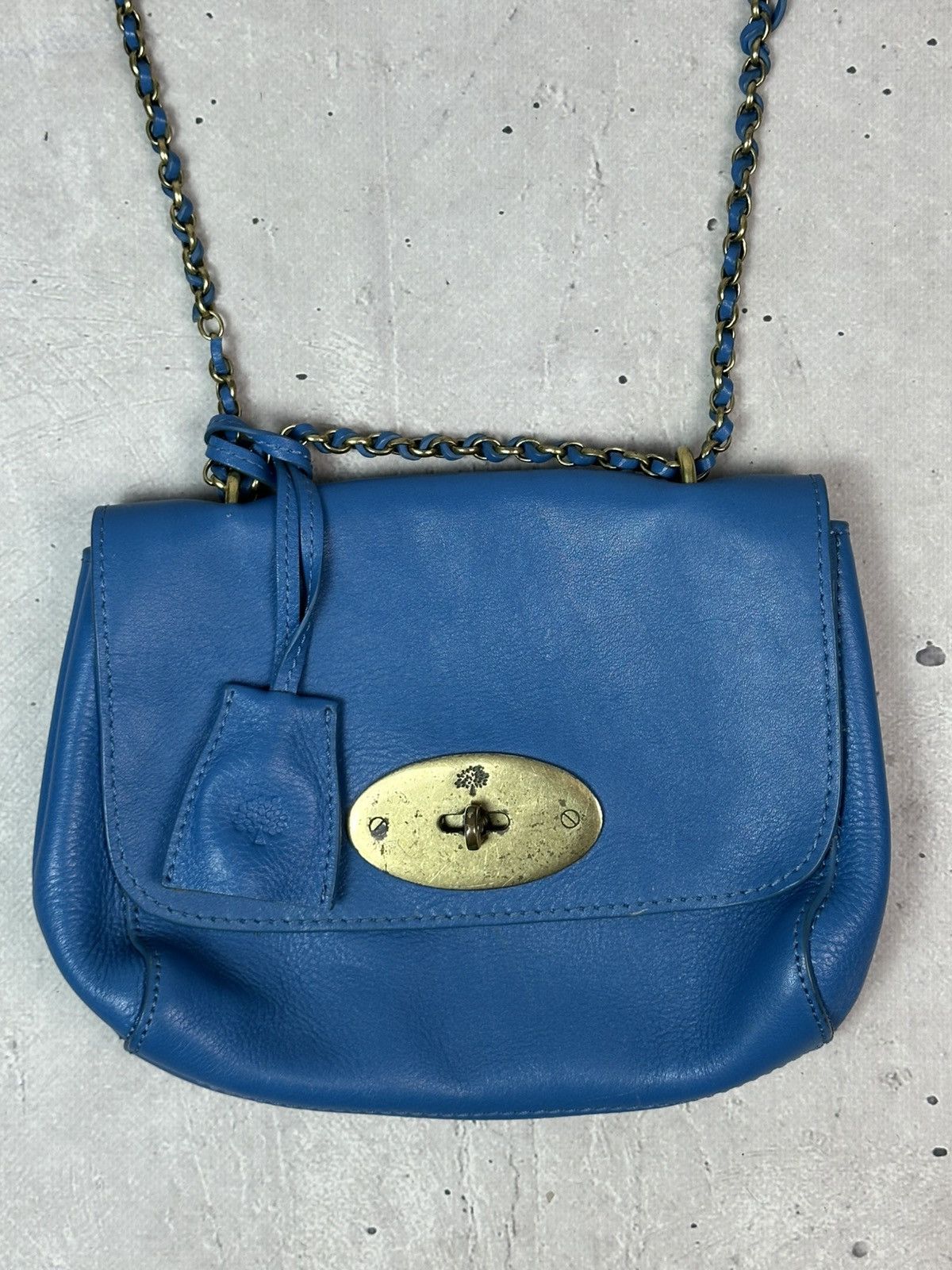 Mulberry Vintage Mulberry Leather Blue Handle Chain Mini Bag Size ONE SIZE - 2 Thumbnail