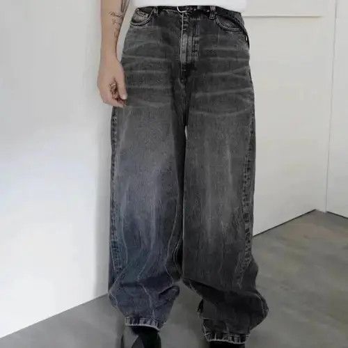 Jean Black Washed Damage Baggy jeans y2k 90’s retro style Size US 32 / EU 48 - 1 Thumbnail