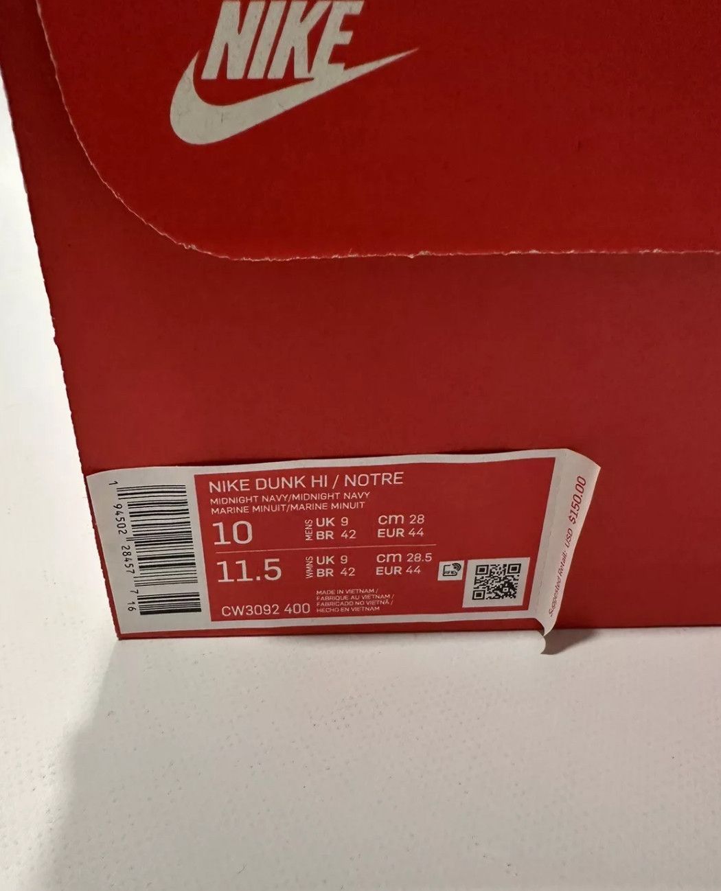 Nike Nike Dunk Hi / Notre Midnight Navy SIZE 10 Size US 10 / EU 43 - 9 Thumbnail