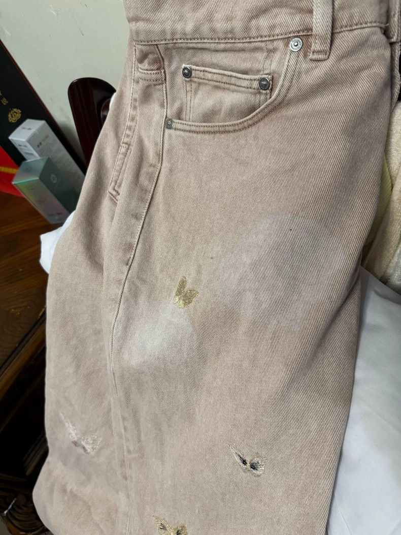 Our Legacy Our Legacy size32 Lotus root powder butterfly embroidered j Size US 32 / EU 48 - 4 Thumbnail