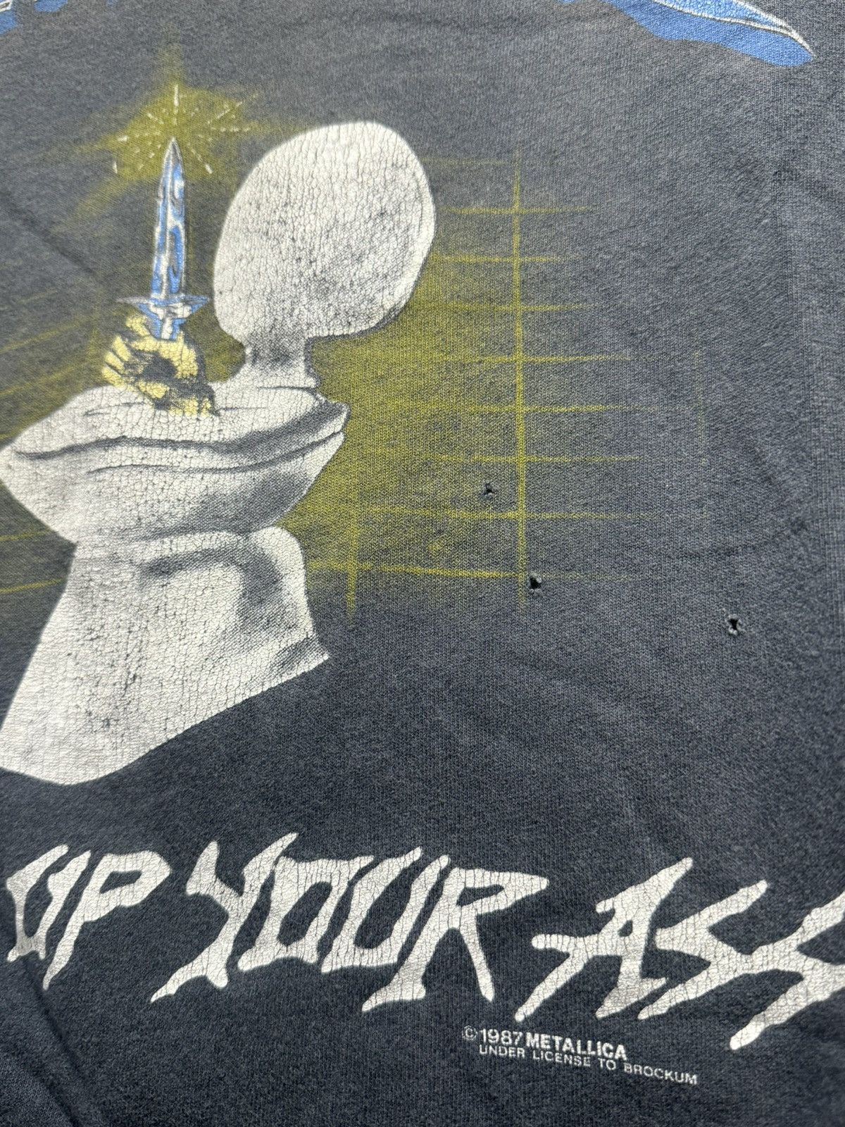 Band Tees × Metallica × Vintage Vintage OG 1980s Metallica Metal Up Your Ass Size US XL / EU 56 / 4 - 7 Thumbnail
