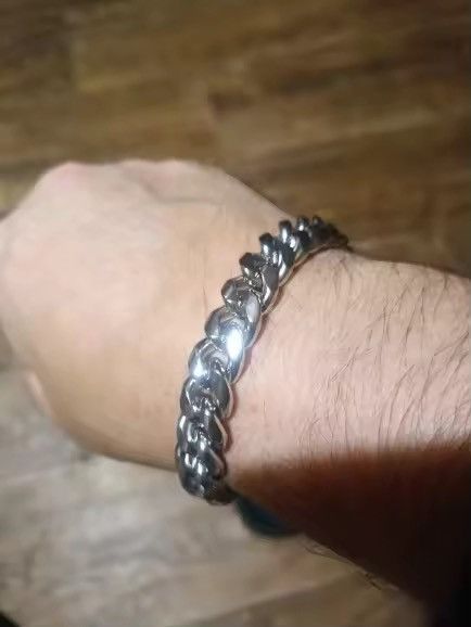Jewelry 12 mm + 22 cm Cuban Chain Bracelets Size ONE SIZE - 8 Thumbnail