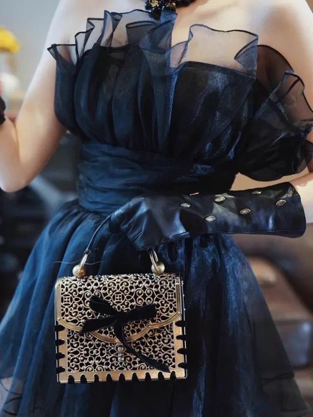 Other Victor Costa Vintage 80s Black Tulle Cocktail Dress Size 6 Size M / US 6-8 / IT 42-44 - 4 Thumbnail