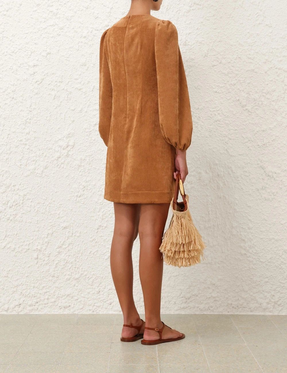 Zimmermann oc11z0226 Illuminate Cord Shift Dress In Brown Size L / US 10 / IT 46 - 4 Thumbnail