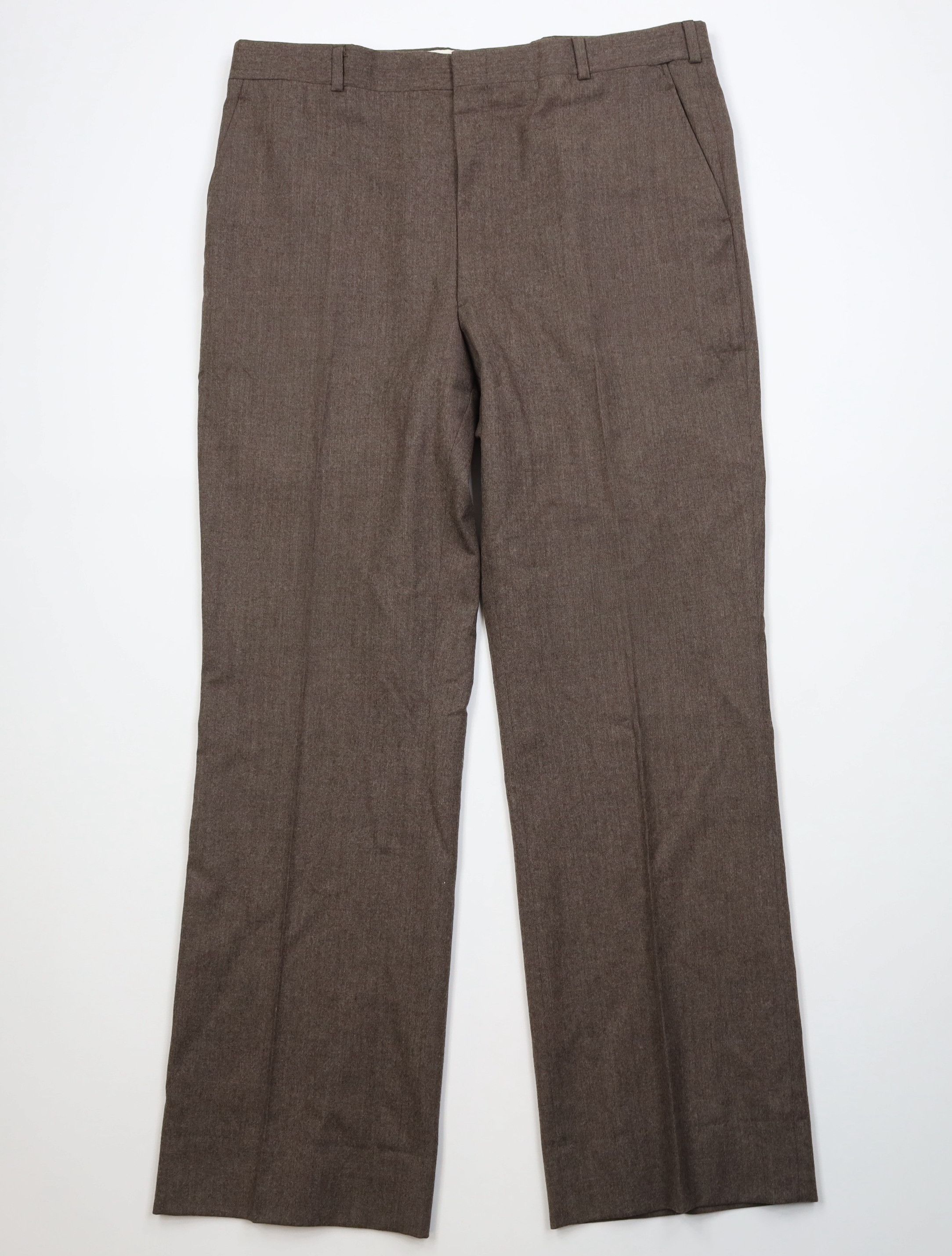 Vintage Vintage 70s Streetwear Wool Wide Leg Chino Pants Brown USA Size US 38 / EU 54 - 1 Thumbnail