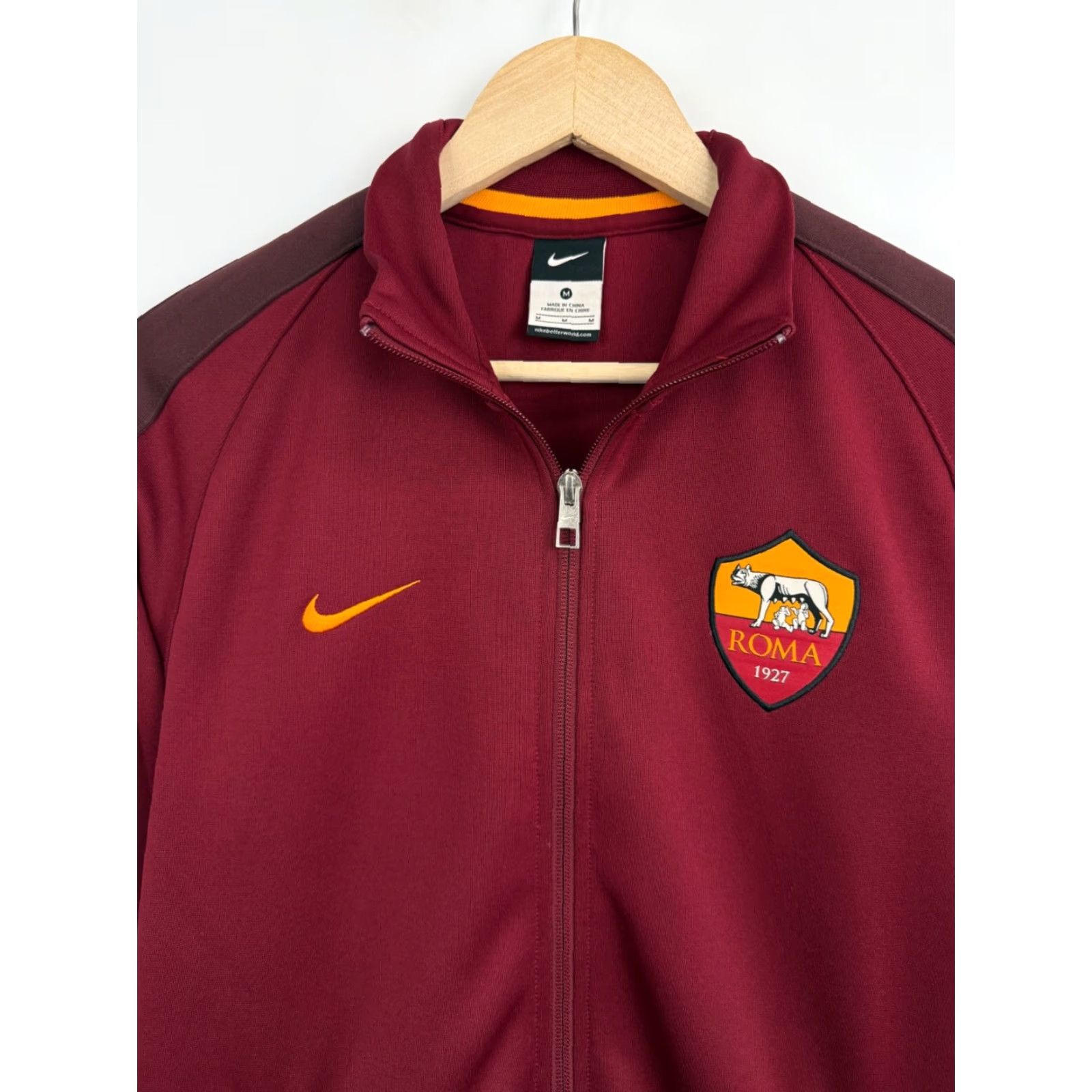 Nike Nike Roma Soccer Jacket M Red Retro Y2K - Men’s Regular Full Zip Front-Delivery Italy Rare Vintage Size US M / EU 48-50 / 2 - 6 Thumbnail