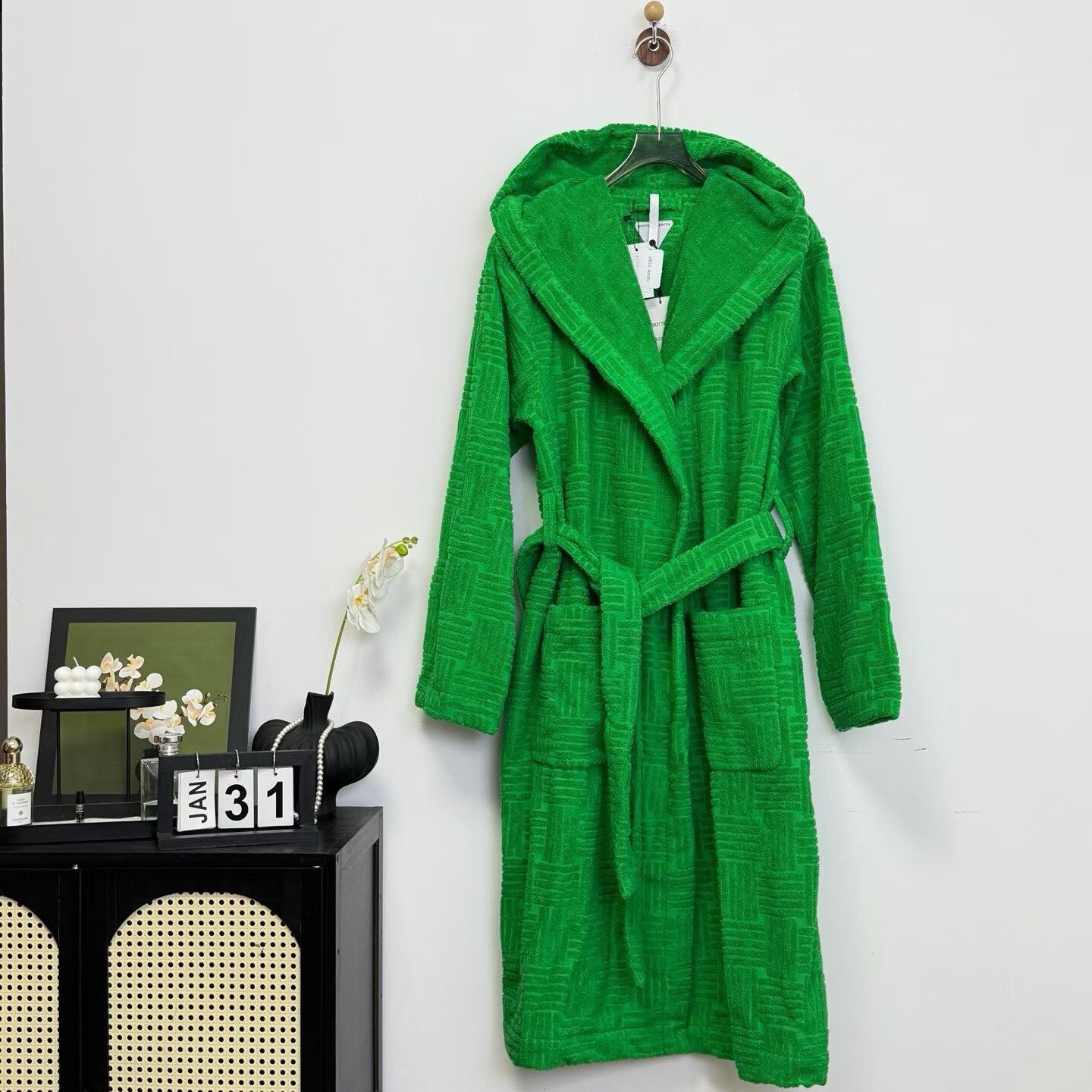 Bottega Veneta Bottega Veneta Green Logo Bathrobe M Size US M / EU 48-50 / 2 - 1 Thumbnail