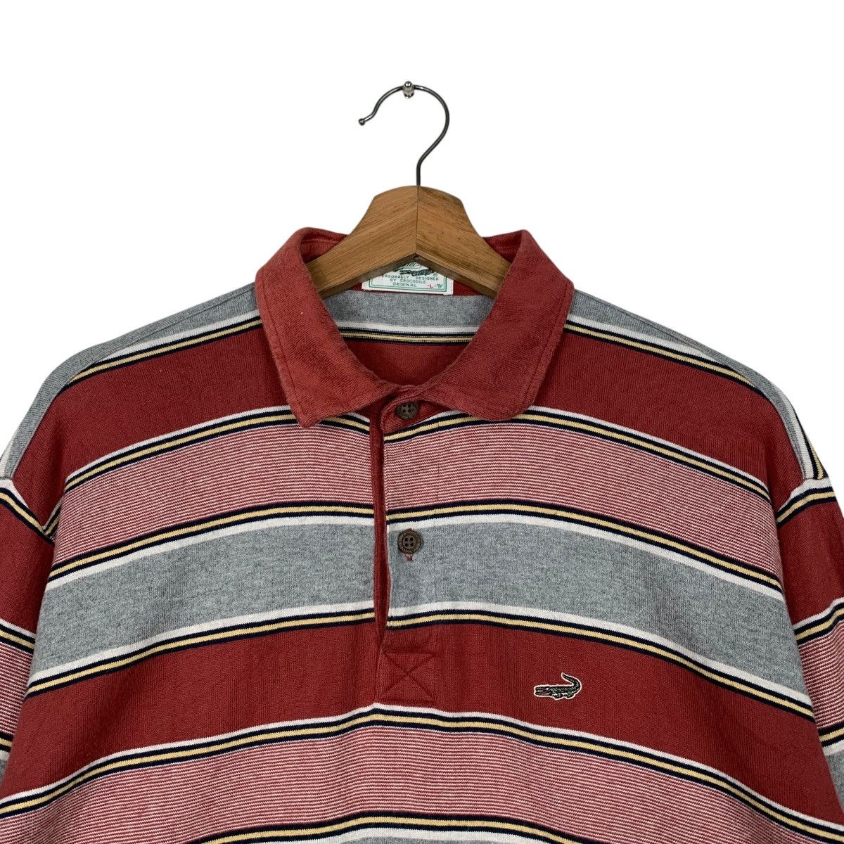 Japanese Brand Vintage 90’s CROCODILE Long Sleeve Polo Shirt #2622-C118 Size US L / EU 52-54 / 3 - 7 Thumbnail