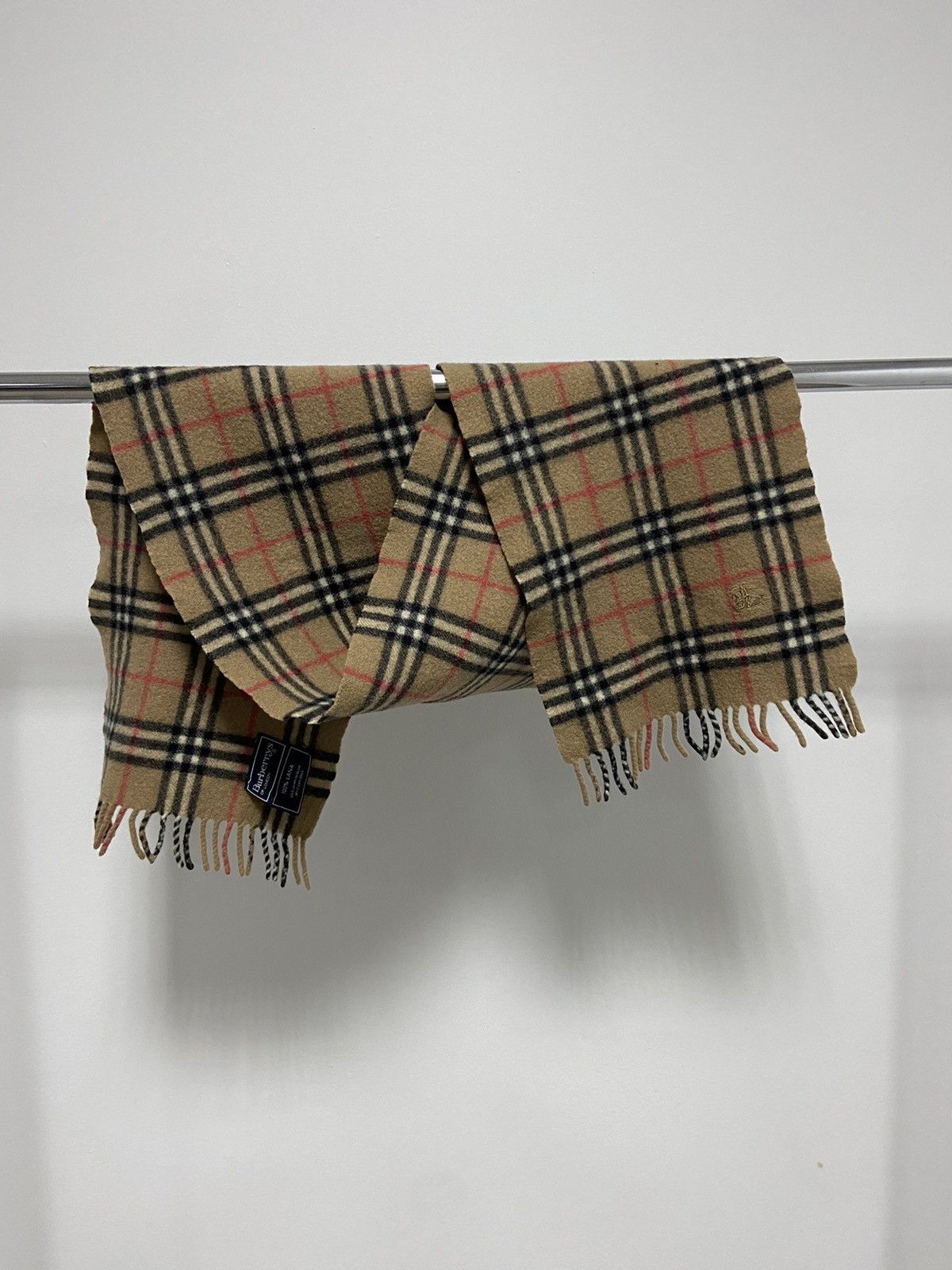Burberry × Vintage Burberry scarf nova check wool cashmere vintage small logo Size ONE SIZE - 1 Thumbnail