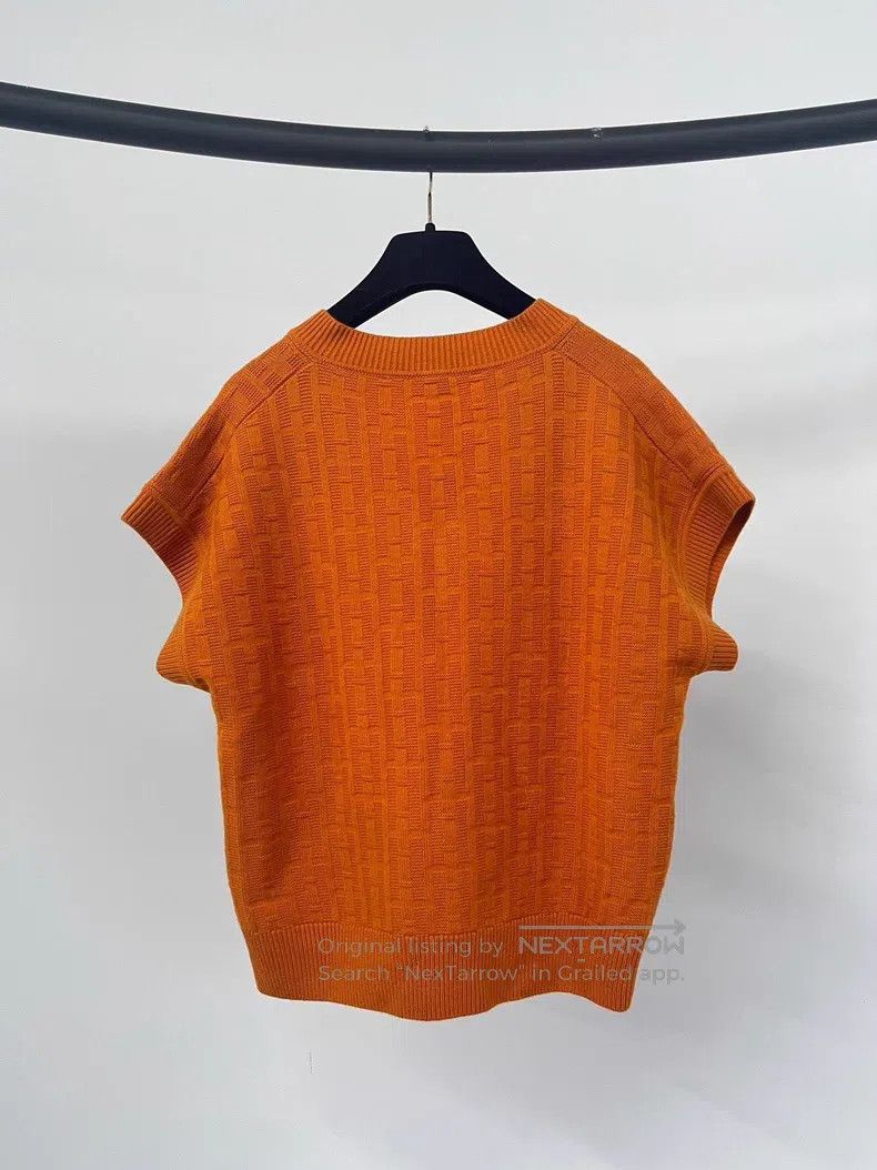 Hermes Hermes Orange print knit short-sleeve Size XS / US 0-2 / IT 36-38 - 2 Thumbnail