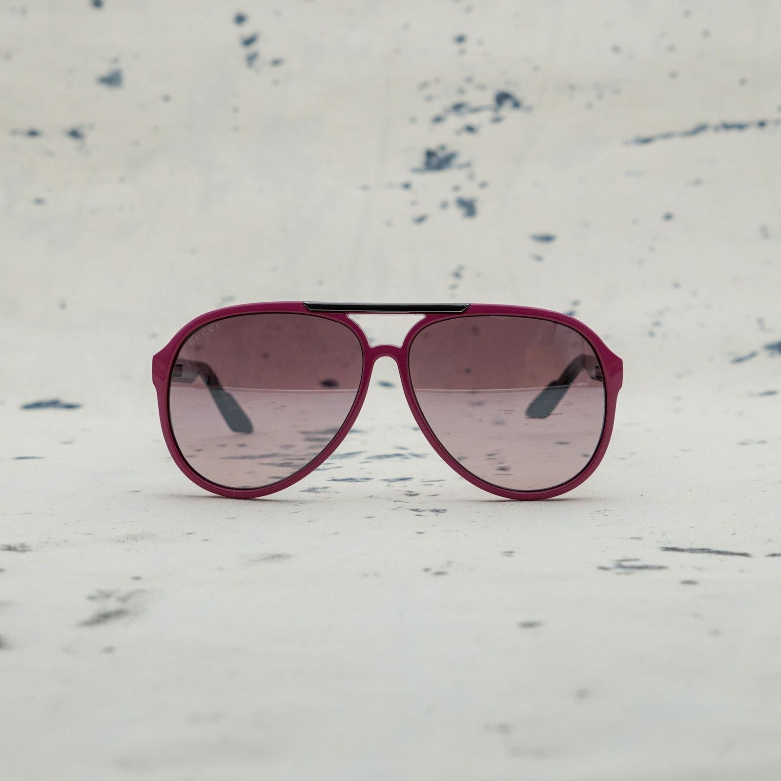 Gucci Gucci 1627 pink gradient striped gg logo aviator sunglasses Size ONE SIZE - 2 Thumbnail