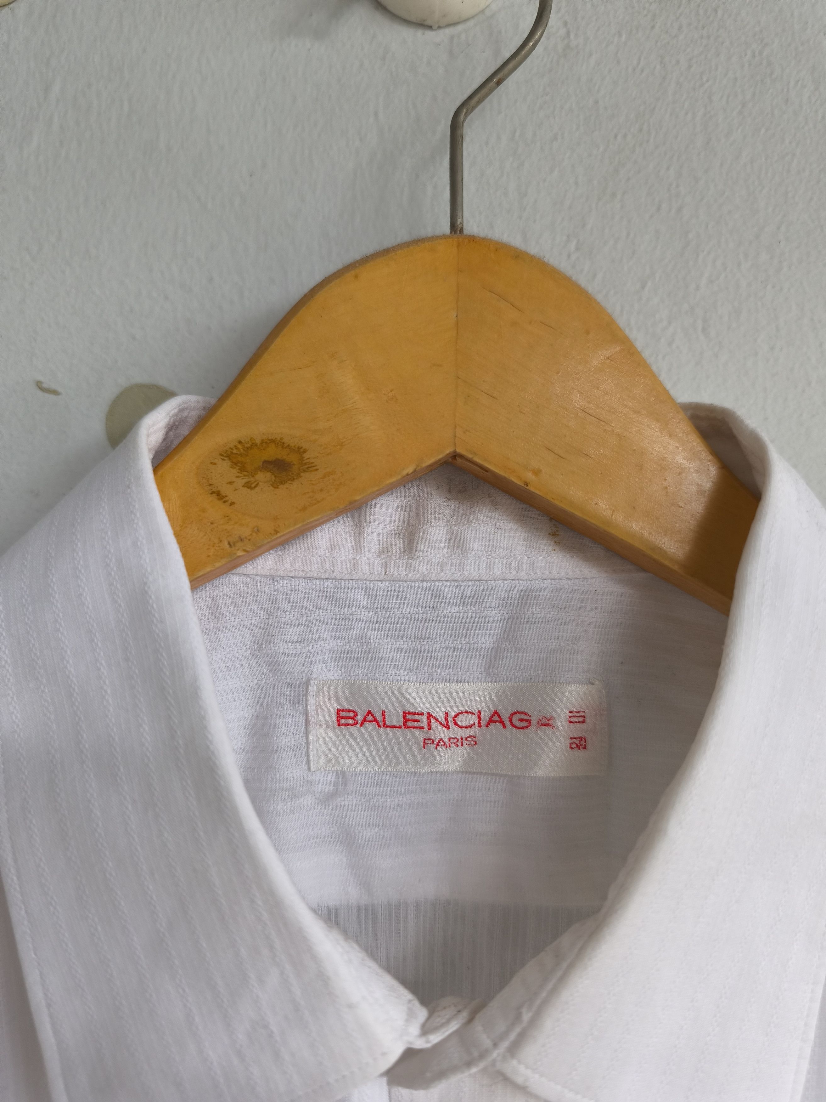Balenciaga × Designer Vintage Balenciaga white long Sleeve shirt Size US L / EU 52-54 / 3 - 3 Thumbnail