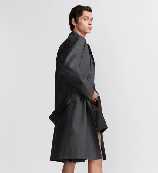 Dior o1w1db10525 443C35 Coat with Rear Martingale Belt in Gray Size US M / EU 48-50 / 2 - 6 Thumbnail