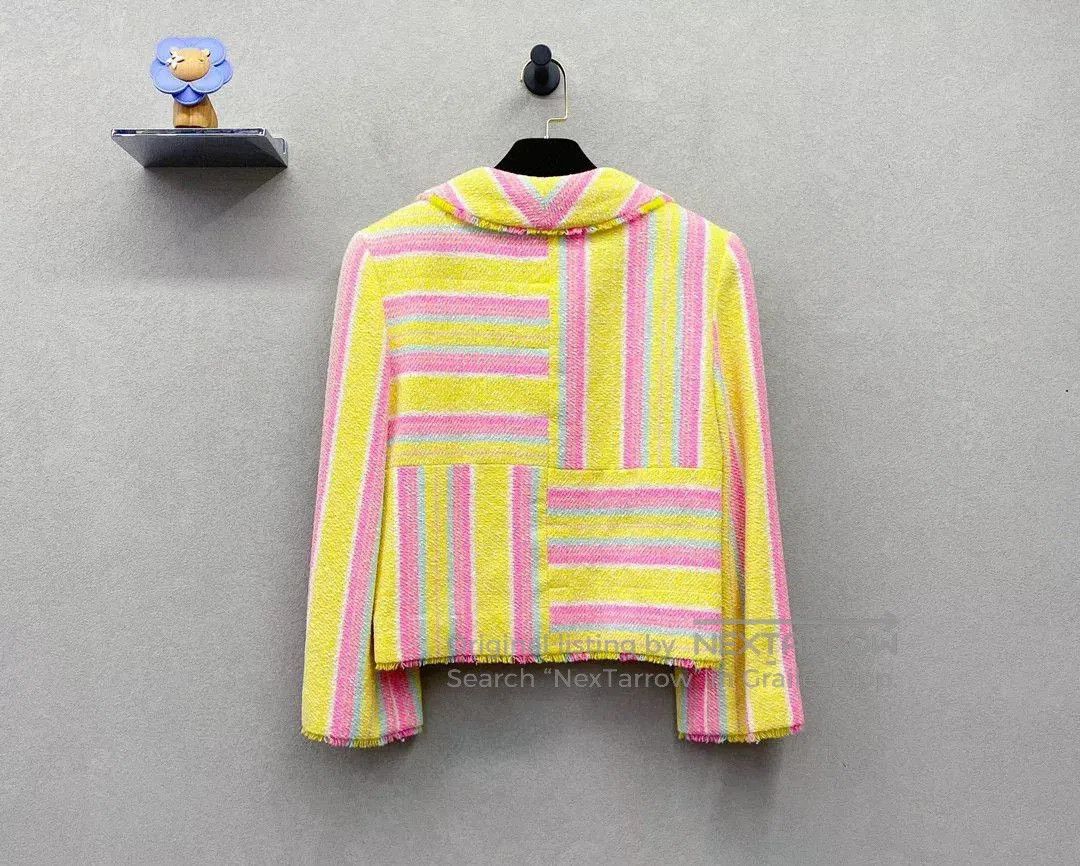 Chanel Chanel Yellow Striped Jacket. Size US S / EU 44-46 / 1 - 2 Thumbnail