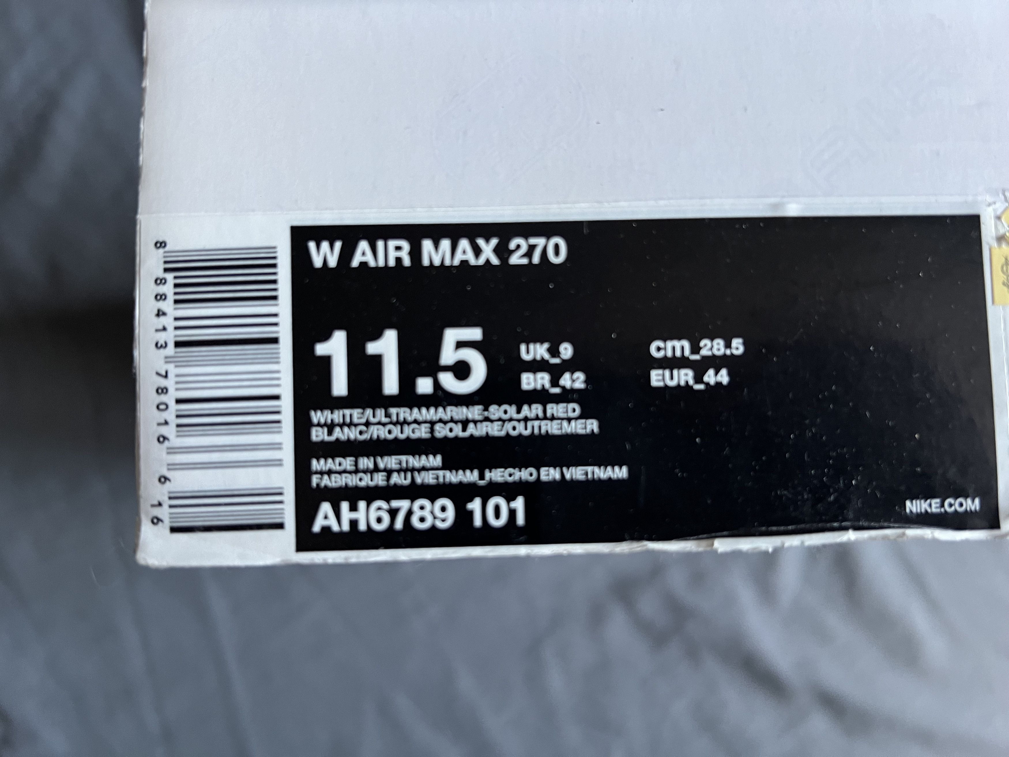 Nike Nike Air Max 270 Ultramarine & Solar Red sz 11.5/10 Size US 10 / EU 43 - 2 Thumbnail