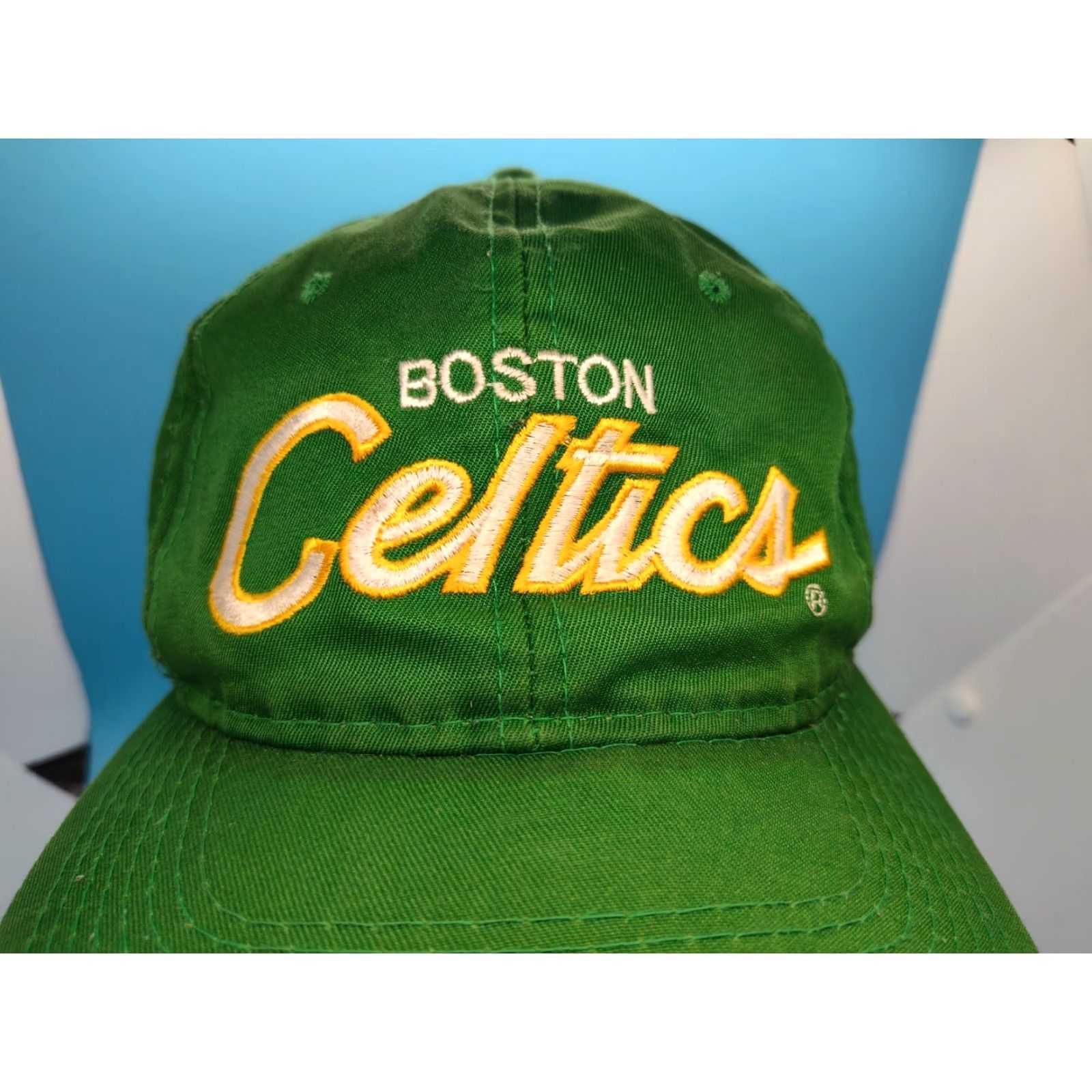 Vintage VINTAGE 90s The Twill Boston Celtics Script Snapback Hat Men One Size Green Yellow Outline Size ONE SIZE - 3 Thumbnail