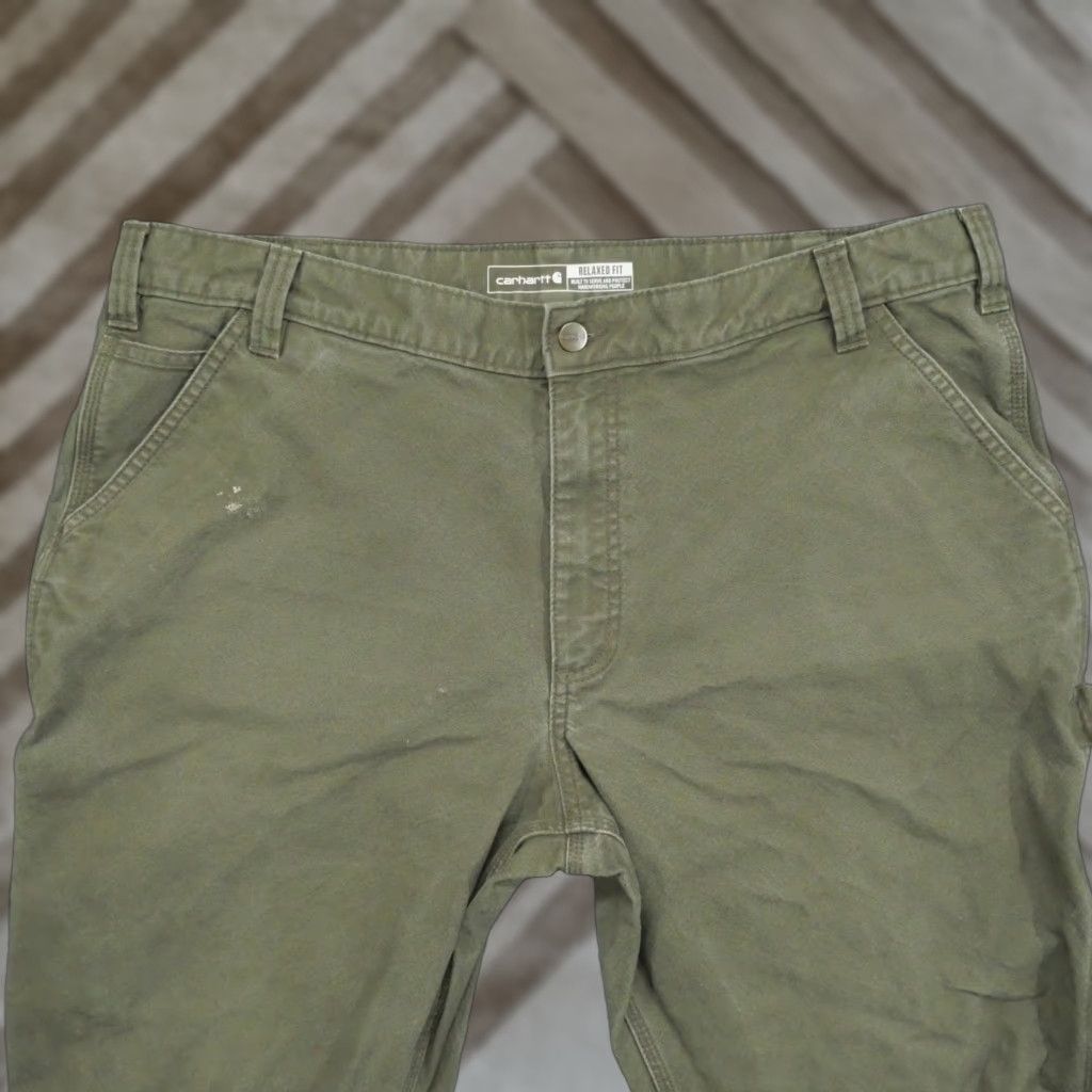 Carhartt VINTAGE Carhartt Pants Mens 42x30 Green Canvas Pants Workwear Relaxed Rugged Flex 40x30 Size US 40 / EU 56 - 1 Thumbnail