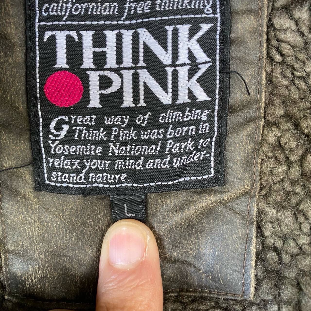 Japanese Brand × Vintage Vtg Think Pink Fleece Hoodies Zipper Jacket Size US L / EU 52-54 / 3 - 6 Thumbnail