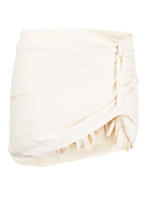 Jacquemus o1mle0824 La Jupe Baonio Skirt in Off White Size 26" / US 2 / IT 38 - 1 Thumbnail