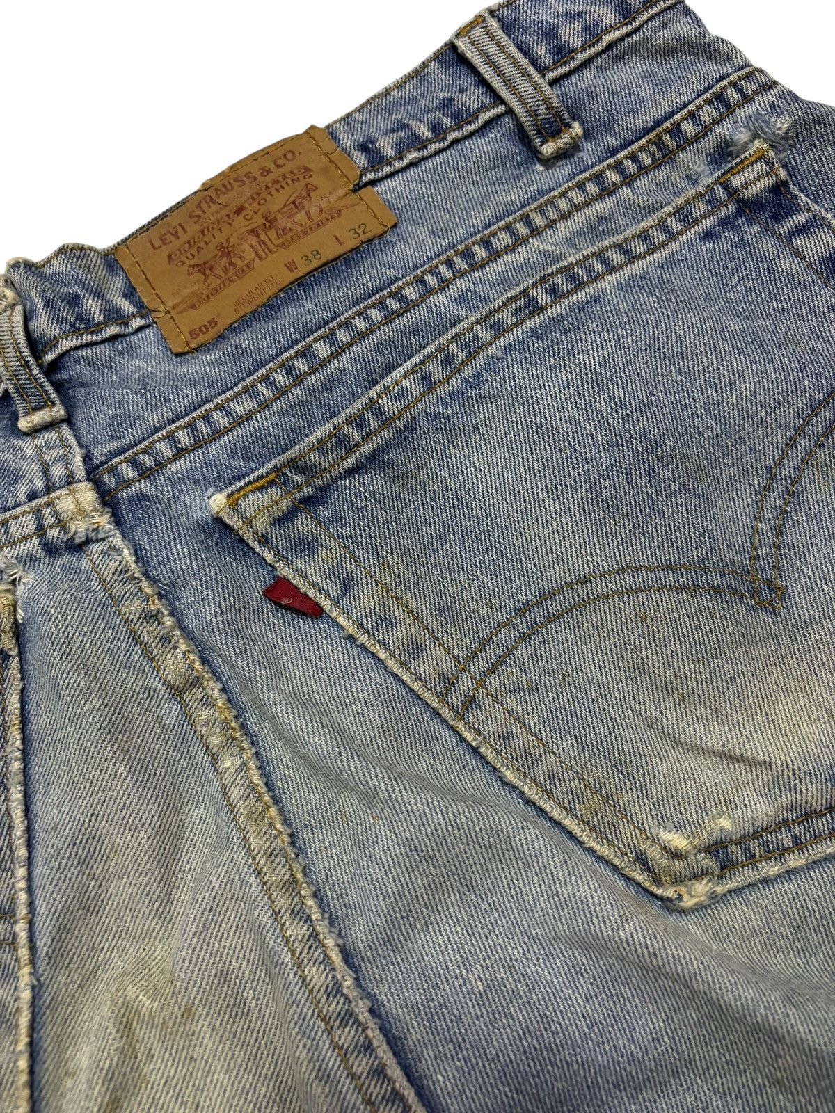Levi's Vtg 80s Levis 505 Distressed Jeans Size US 36 / EU 52 - 6 Thumbnail