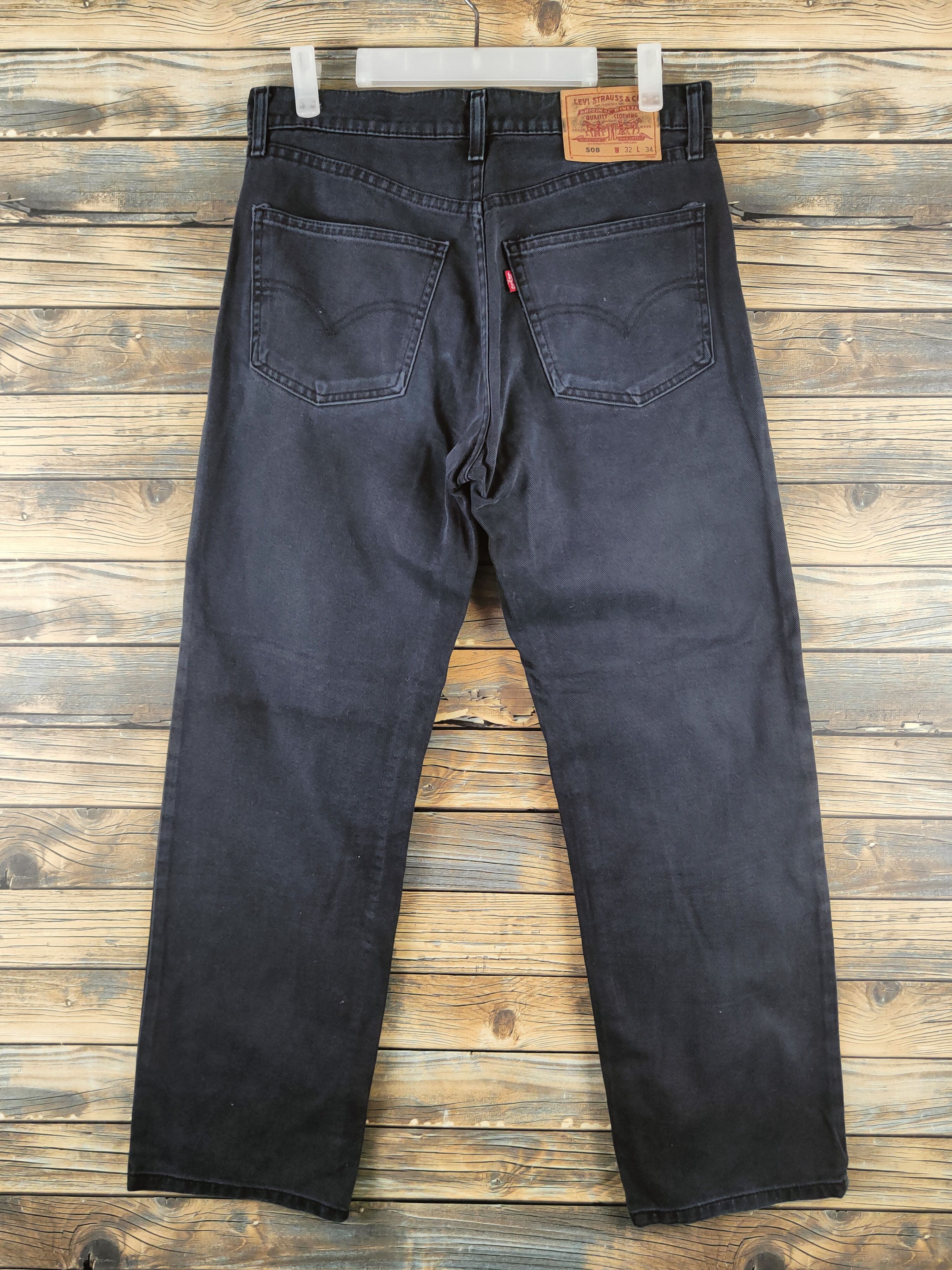 Levi's 508 Levi's Black Distressed Ripped Soft Jeans #S2811 Size US 31 - 7 Thumbnail