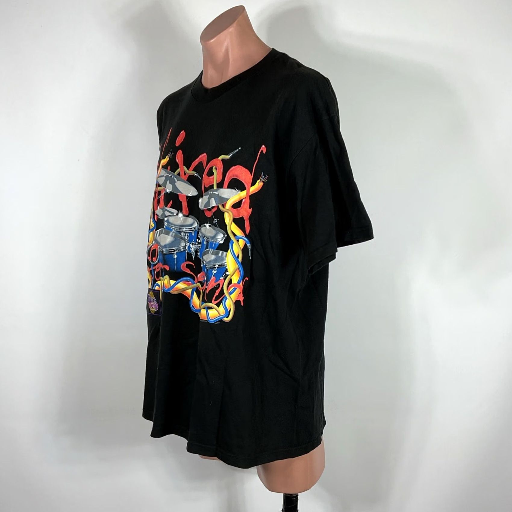 Vintage VTG 90s Wild Oats WIRED FOR SOUND drums T-Shirt Mens XL Black USA MADE Size US XL / EU 56 / 4 - 7 Thumbnail