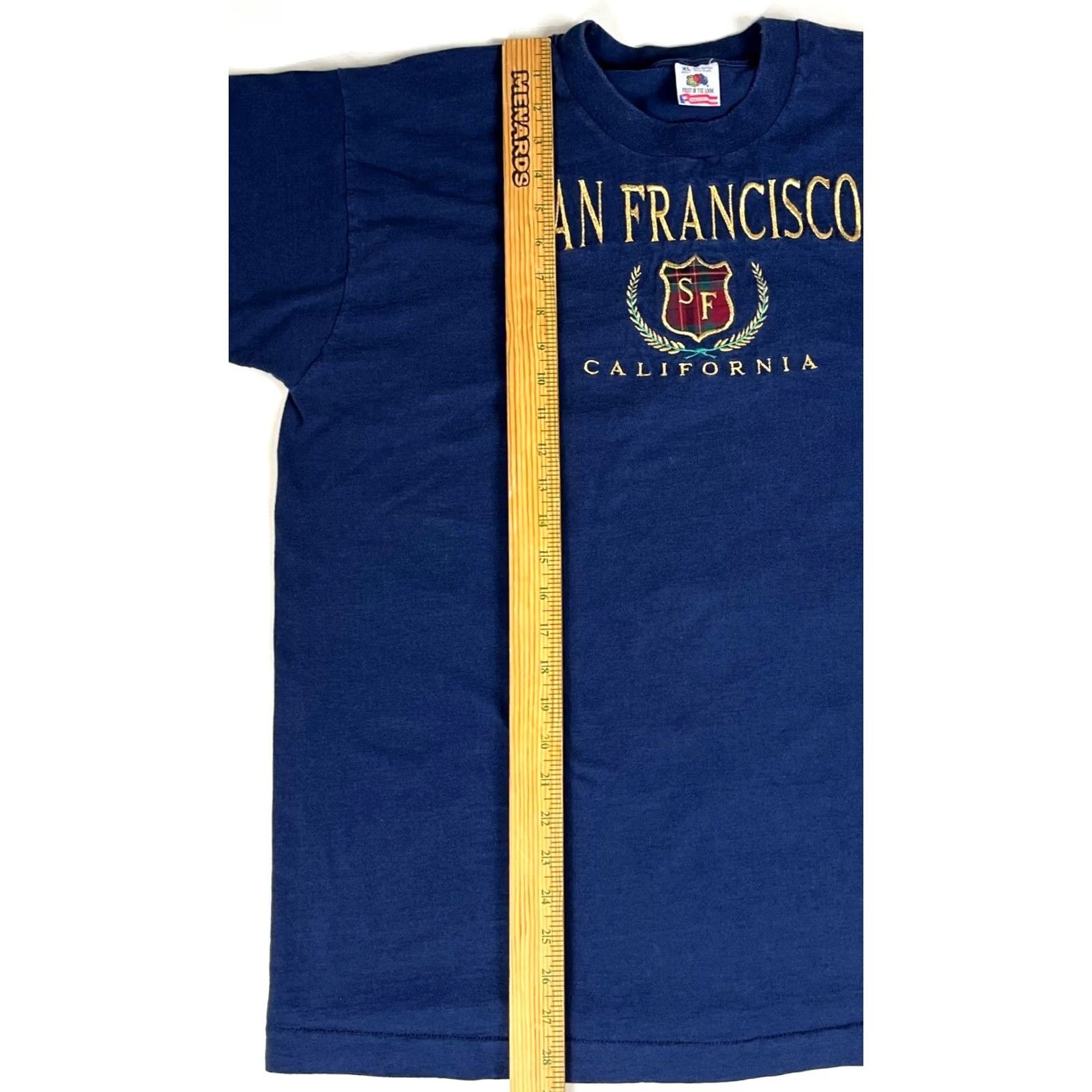 Fruit Of The Loom VINTAGE San Francisco T-Shirt Men XL 90s Embroidered Fruit of the Loom Cotton Blue Size US XL / EU 56 / 4 - 7 Thumbnail