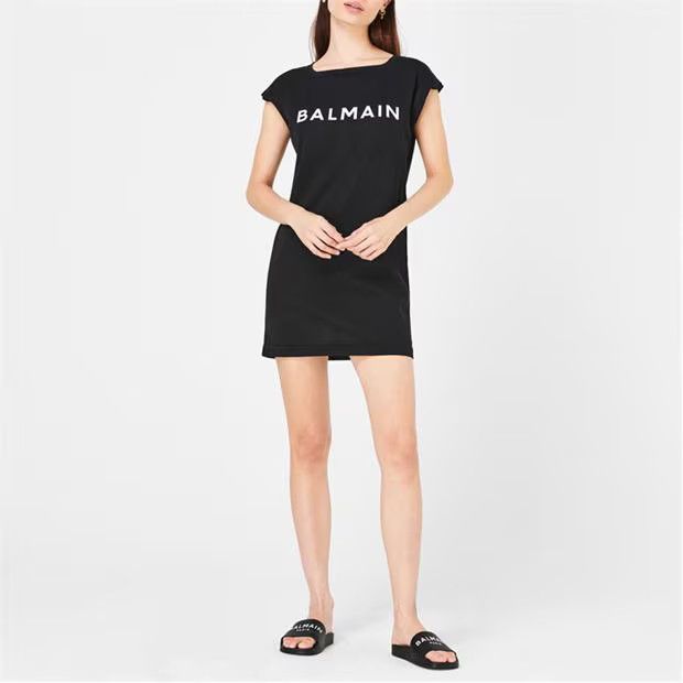 Balmain o1g2r1mq0924 Cover Up T Shirt Dress in Black Size L / US 10 / IT 46 - 6 Thumbnail