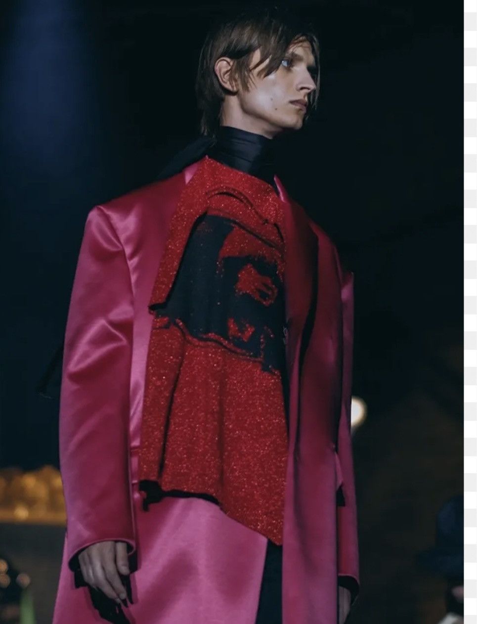 image of Raf Simons Raf Simon’S T-Shirt Scarf in Red, Men's