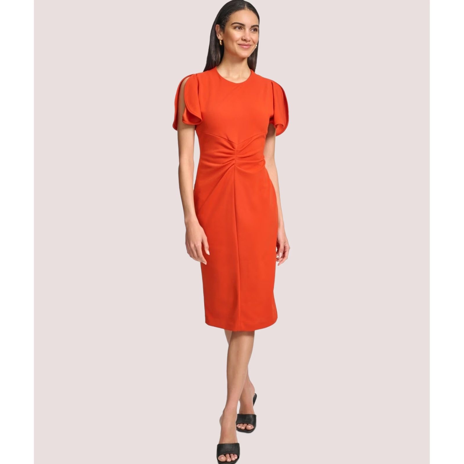 Calvin Klein Calvin Klein Womens Dress, Solid Sheath, dkorange, 16 Size XXL / US 16-18 / IT 52-54 - 1 Thumbnail