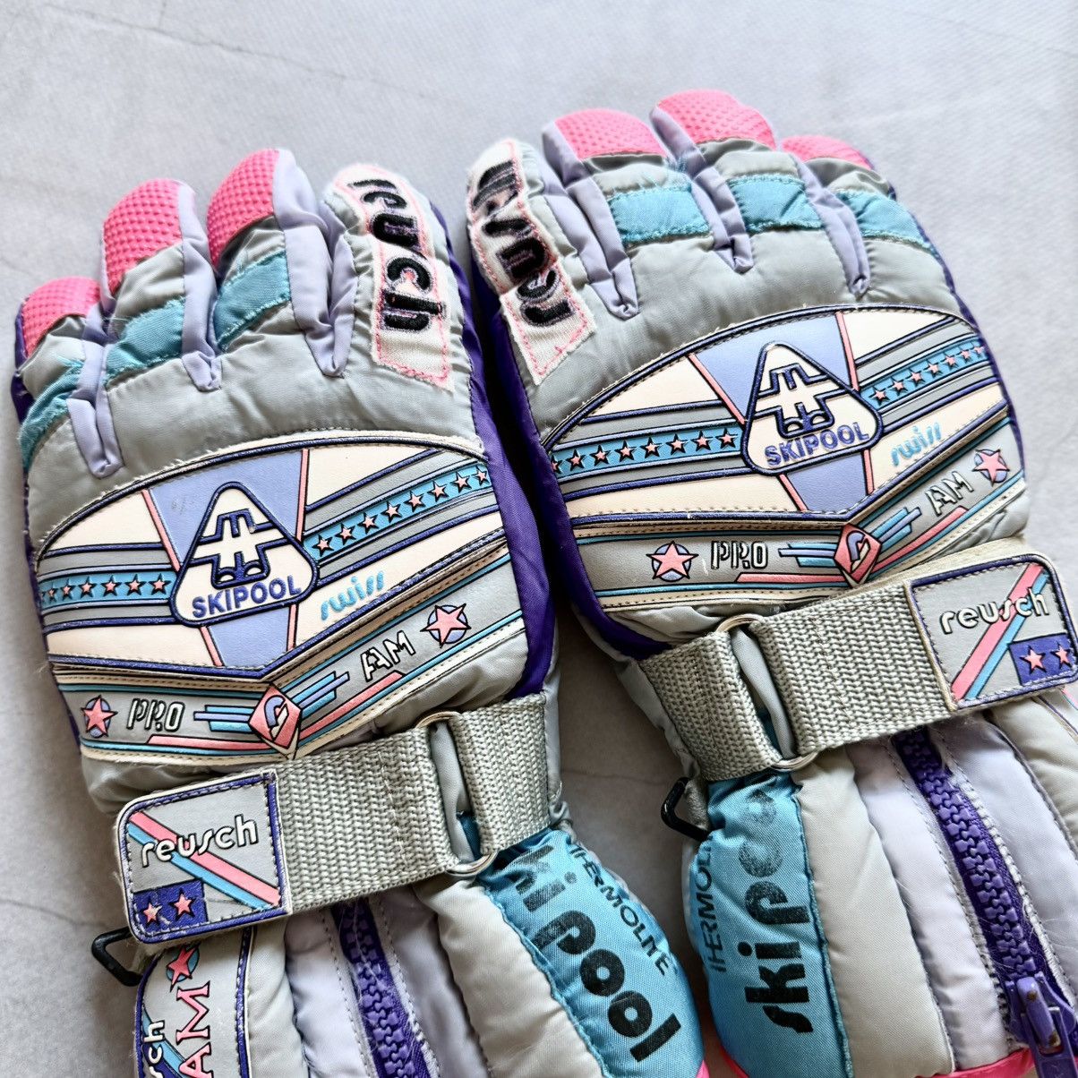 Vintage 80s Reusch Ski Pool Am Pro West Germany Snowboard Gloves Size ONE SIZE - 3 Thumbnail