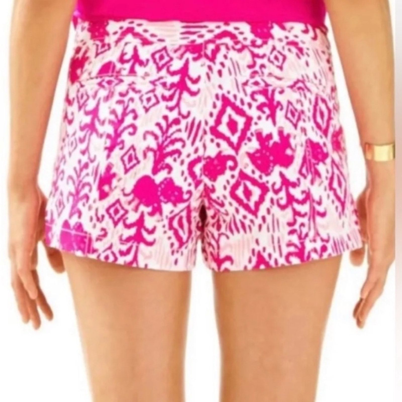 Lilly Pulitzer Lilly Pulitzer Liana Mid Rise Shorts in Tons of Fun Magenta Size 28" / US 6 / IT 42 - 2 Thumbnail