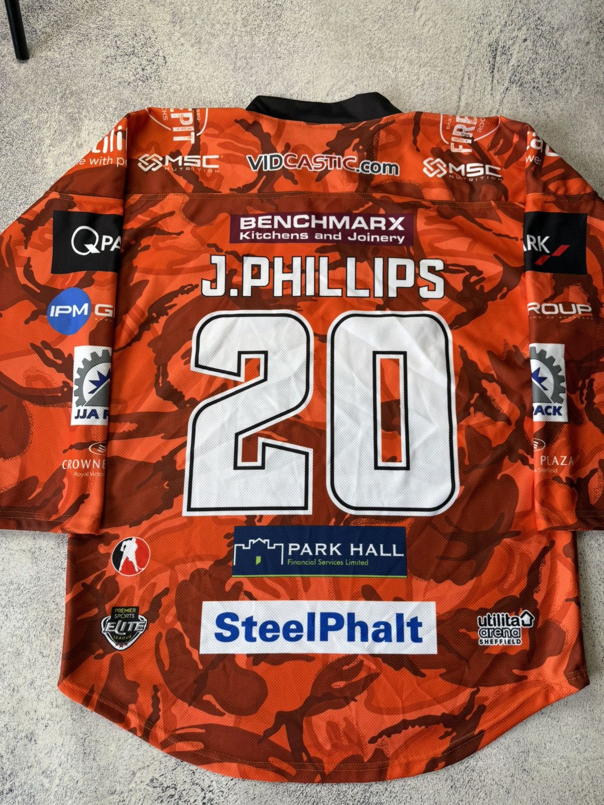 NHL Sheffield Steelers EIHL Remembrance Day J. Phillips #20 Size US XXL / EU 58 / 5 - 15 Thumbnail