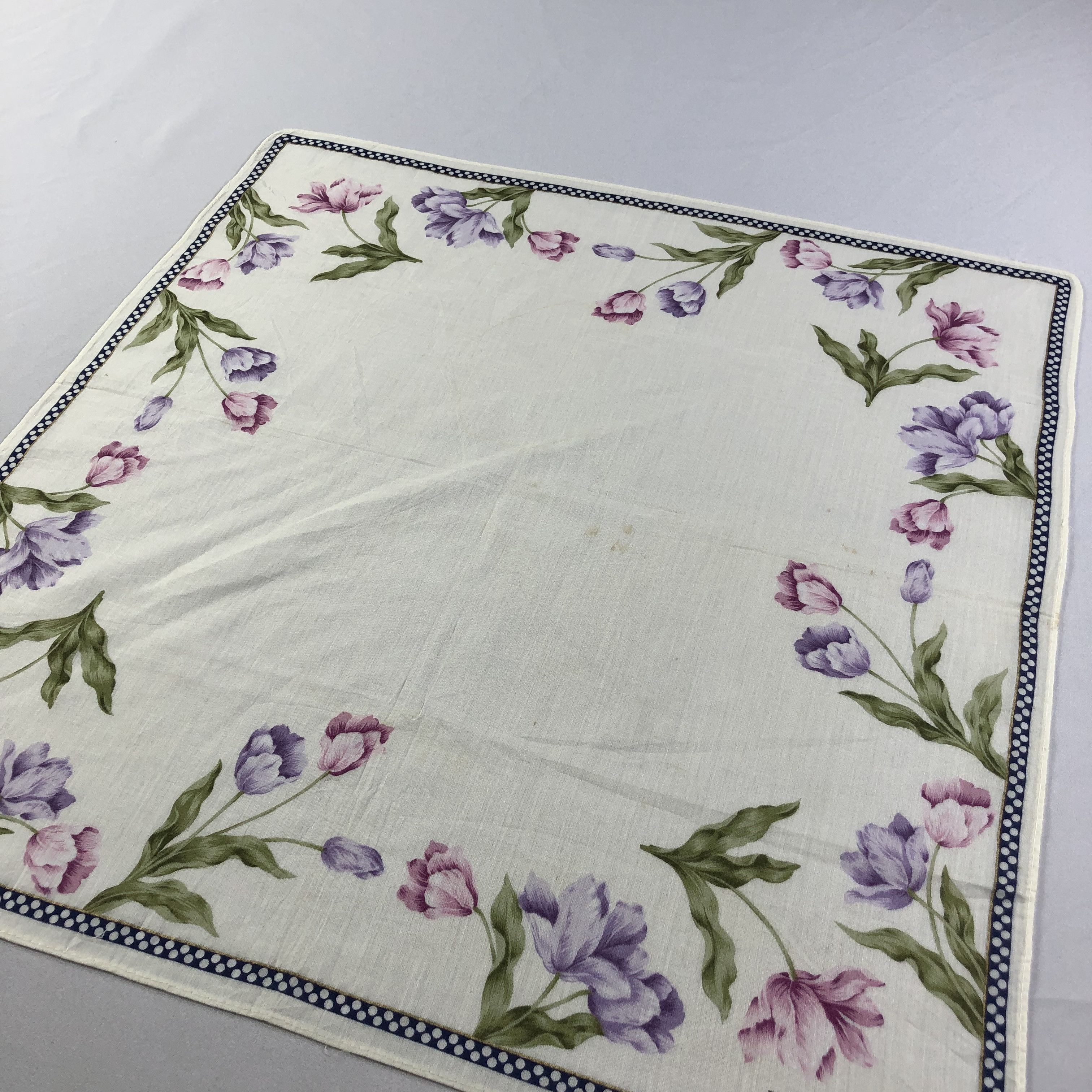 Hanae Mori × Vintage Hanae Mori Floral Handkerchief Neckerchief Bandana H2063 Size ONE SIZE - 3 Thumbnail
