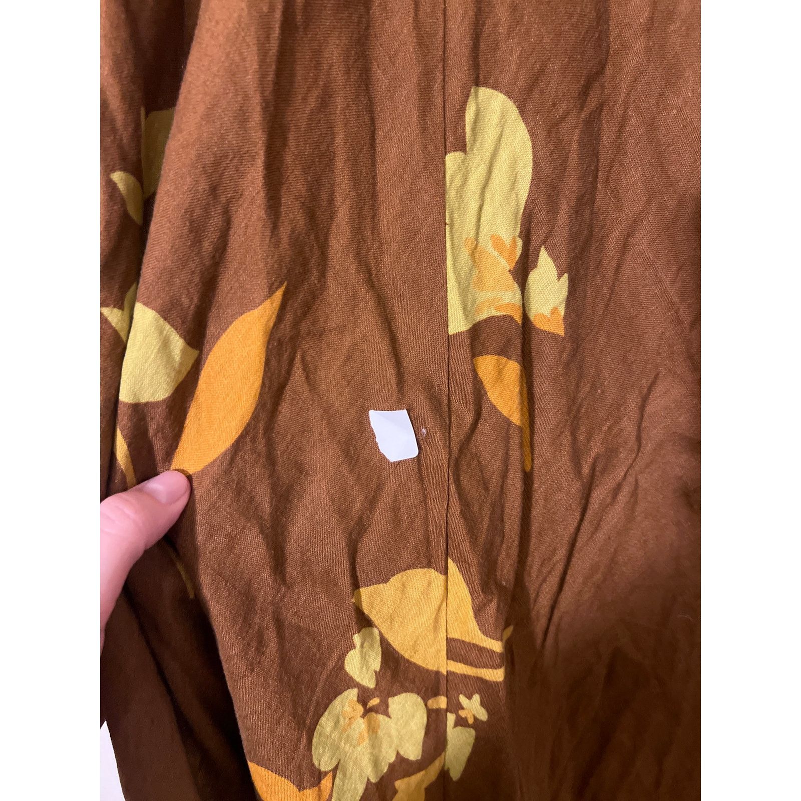 Other RTR Soleil Soleil 5 Brown Floral Linen Strapless Maxi Dress Size XXL / US 16-18 / IT 52-54 - 9 Thumbnail