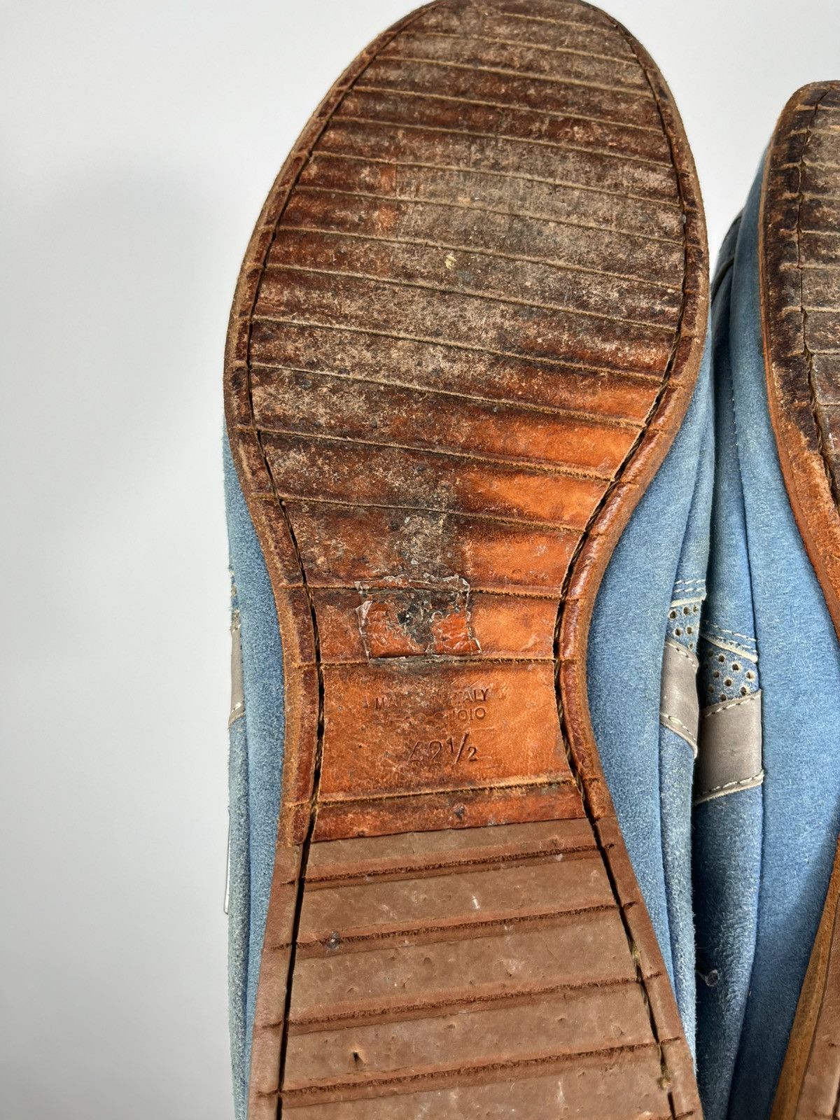 Other RG Italian Suede Leather Shoes Side Zip Perforated EU 42.5 Size US 9.5 / EU 42-43 - 12 Thumbnail