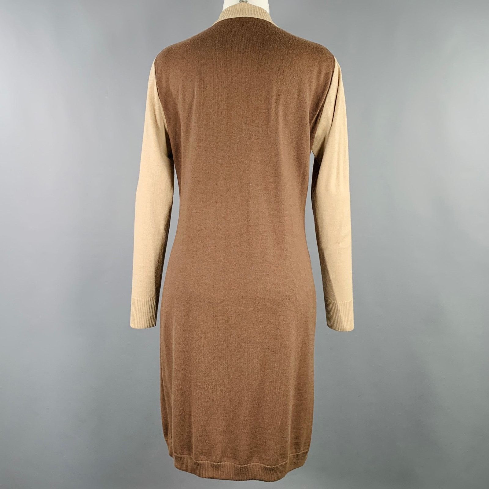 Celine CELINE Size M Brown Beige Color Block 2 Pockets Cardigan Size M / US 6-8 / IT 42-44 - 4 Thumbnail